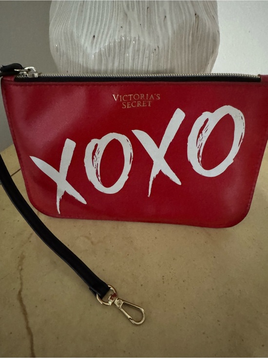 Victoria's Secret Handbags - Victoria's Secret Red XOXO Wristlet Clutch with Black Strap